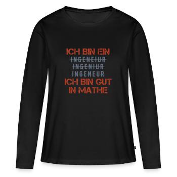 Ingénieur disant - T-shirt manches longues Premium bio Femme - noir - Devant - Julia (174cm)