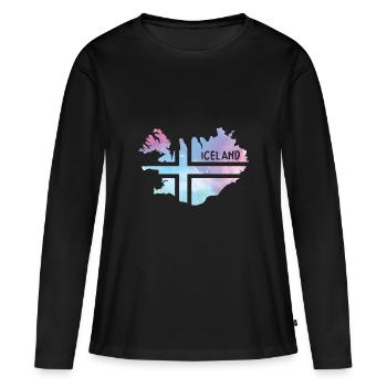 Islande - T-shirt manches longues Premium bio Femme - noir - Devant - Julia (174cm)