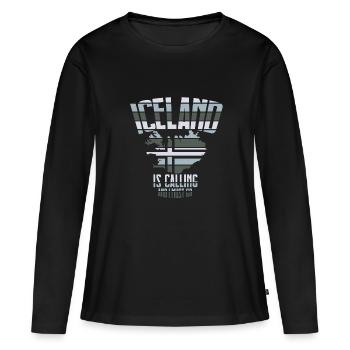 Island - Frauen Premium Bio Langarmshirt - Schwarz - Vorne - Julia (174cm)