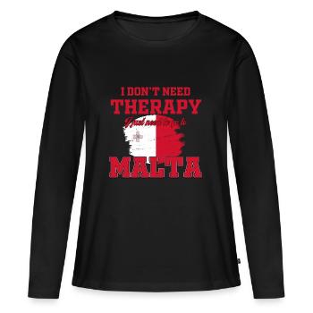 Malte - T-shirt manches longues Premium bio Femme - noir - Devant - Julia (174cm)