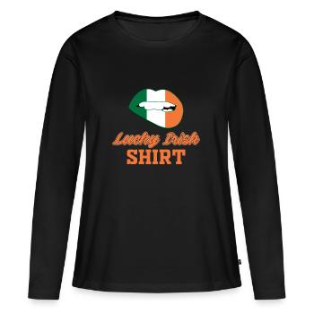 Irland - Frauen Premium Bio Langarmshirt - Schwarz - Vorne - Julia (174cm)