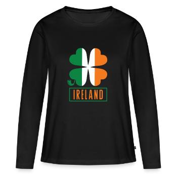 Ireland - Women's Premium Organic Long Sleeve Shirt - black - Front - Julia (174cm)