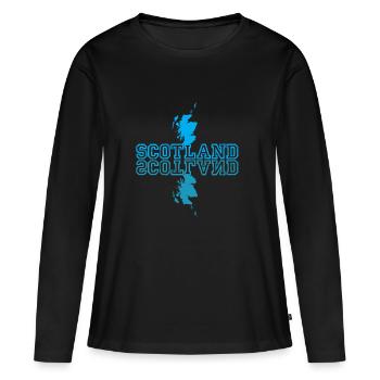 Écosse - T-shirt manches longues Premium bio Femme - noir - Devant - Julia (174cm)