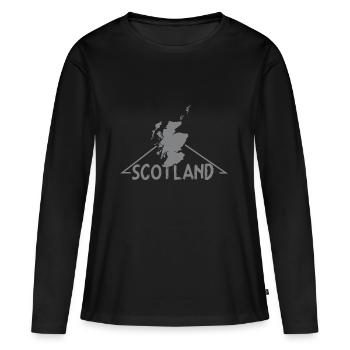 Écosse - T-shirt manches longues Premium bio Femme - noir - Devant - Julia (174cm)