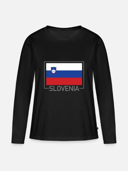 Slowenien - Frauen Premium Bio Langarmshirt - Schwarz
