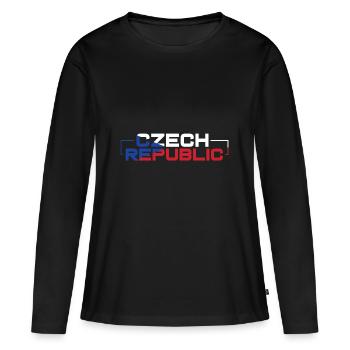 République tchèque - T-shirt manches longues Premium bio Femme - noir - Devant - Julia (174cm)