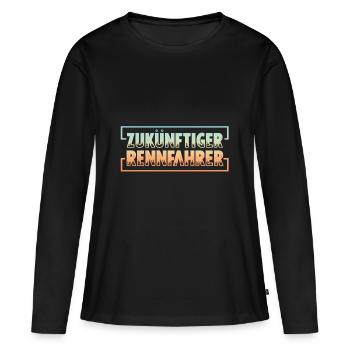 Pilote de course - T-shirt manches longues Premium bio Femme - noir - Devant - Julia (174cm)
