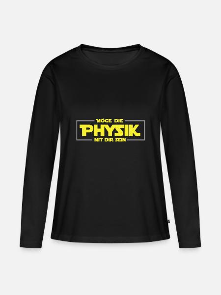 Physik - Frauen Premium Bio Langarmshirt - Schwarz
