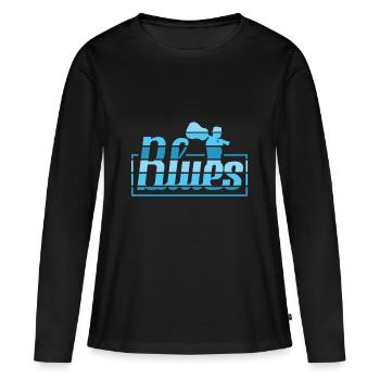 Blues - T-shirt manches longues Premium bio Femme - noir - Devant - Julia (174cm)