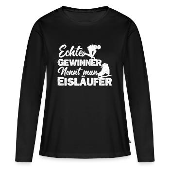 Eisläufer Eiskunstläufer Eislaufen Spruch - Frauen Premium Bio Langarmshirt - Schwarz - Vorne - Julia (174cm)