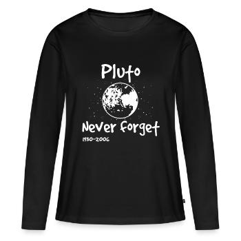 Physique Pluton - T-shirt manches longues Premium bio Femme - noir - Devant - Julia (174cm)