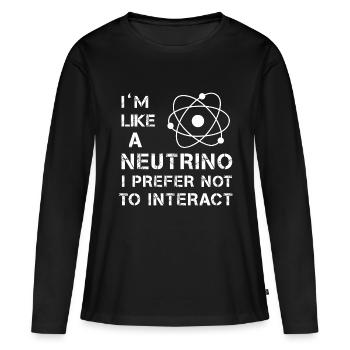 Physique des neutrinos - T-shirt manches longues Premium bio Femme - noir - Devant - Julia (174cm)