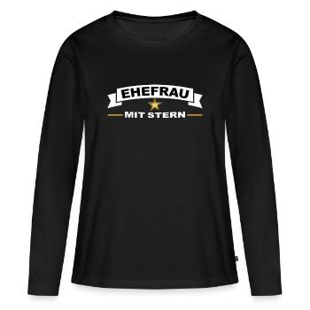 Beste Ehefrau mit Stern - Frauen Premium Bio Langarmshirt - Schwarz - Vorne - Julia (174cm)