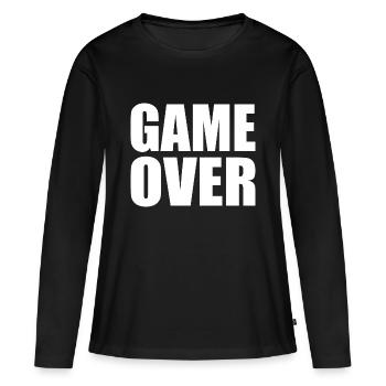 Game over - T-shirt manches longues Premium bio Femme - noir - Devant - Julia (174cm)