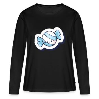 Bonbon - T-shirt manches longues Premium bio Femme - noir - Devant - Julia (174cm)