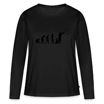 Shotgun hunt for duck - Women's Premium Organic Long Sleeve Shirt - black - Front - Julia (174cm)