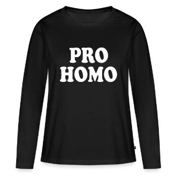 Pro homo - T-shirt manches longues Premium bio Femme - noir - Devant - Julia (174cm)