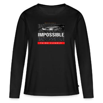 Shanimax Impossible - Frauen Premium Bio Langarmshirt - Schwarz - Vorne - Julia (174cm)