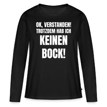 Ok, compris ! Néanmoins, je n’en ai pas envie ! - T-shirt manches longues Premium bio Femme - noir - Devant - Julia (174cm)