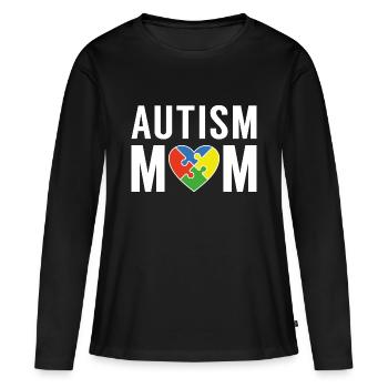 Autism Mom - Women's Premium Organic Long Sleeve Shirt - black - Front - Julia (174cm)