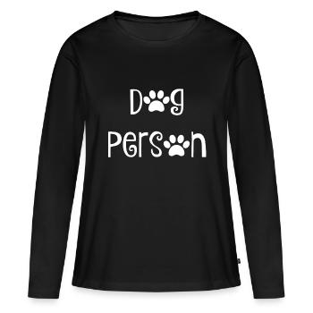 Dog Person - Women's Premium Organic Long Sleeve Shirt - black - Front - Julia (174cm)