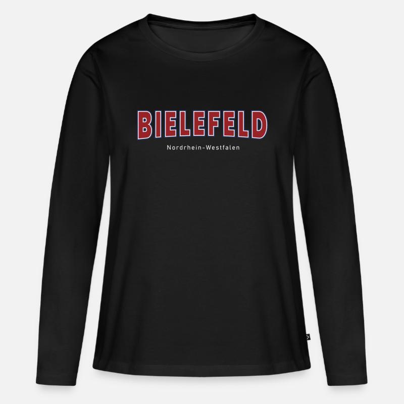 Bielefeld - Frauen Premium Bio Langarmshirt - Schwarz