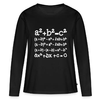 Formule mathématique - T-shirt manches longues Premium bio Femme - noir - Devant - Julia (174cm)