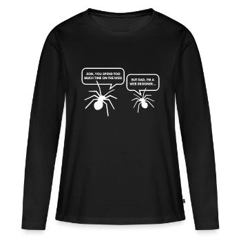 Mais papa je suis un concepteur Web - T-shirt manches longues Premium bio Femme - noir - Devant - Julia (174cm)