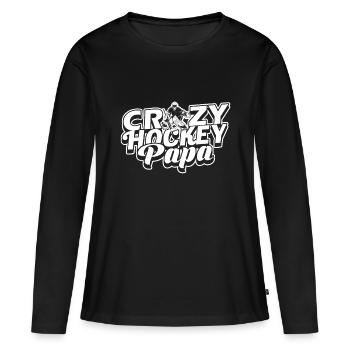 Crazy Hockey Papa - Women's Premium Organic Long Sleeve Shirt - black - Front - Julia (174cm)