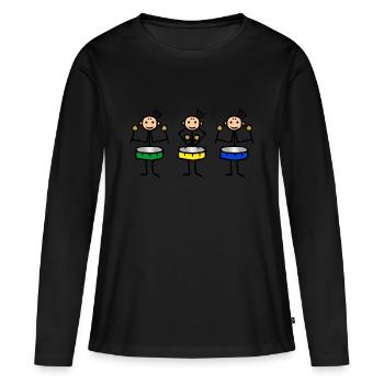 Musique de rue brésilienne - Samba Batucada - T-shirt manches longues Premium bio Femme - noir - Devant - Julia (174cm)