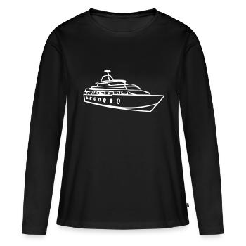 Yacht Boot - Frauen Premium Bio Langarmshirt - Schwarz - Vorne - Julia (174cm)