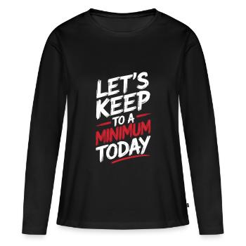 Chemise peu motivée mais élégante - T-shirt manches longues Premium bio Femme - noir - Devant - Julia (174cm)