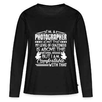 Fotograf Ich bin ein Fotograf - Frauen Premium Bio Langarmshirt - Schwarz - Vorne - Julia (174cm)