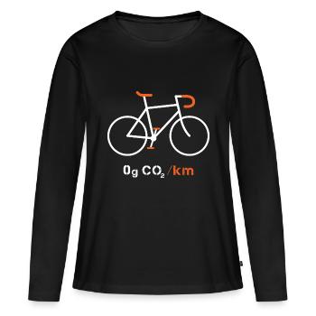 Fahrrad Umweltschutz - Frauen Premium Bio Langarmshirt - Schwarz - Vorne - Julia (174cm)