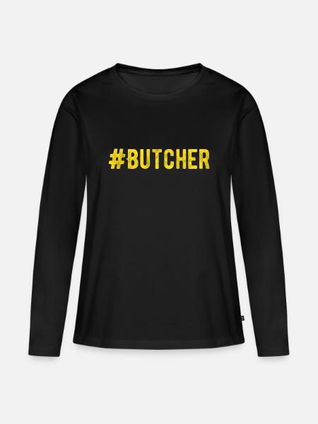 Schlachter - Fleischer - Frauen Premium Bio Langarmshirt - Schwarz