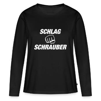 Schrauber KFZ-Mechaniker Autoschrauber KFZ-Meister - Frauen Premium Bio Langarmshirt - Schwarz - Vorne - Julia (174cm)