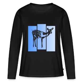 Reh Rehe Rehbock - Frauen Premium Bio Langarmshirt - Schwarz - Vorne - Julia (174cm)