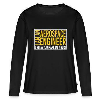 Luft- und Raumfahrtingenieur - einzigartiger Luft- und Raumfahrtingenieur - Frauen Premium Bio Langarmshirt - Schwarz - Vorne - Julia (174cm)