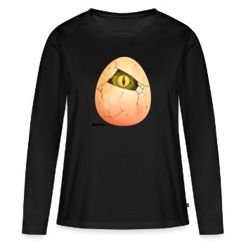Ei - Frauen Premium Bio Langarmshirt - Schwarz - Vorne - Julia (174cm)