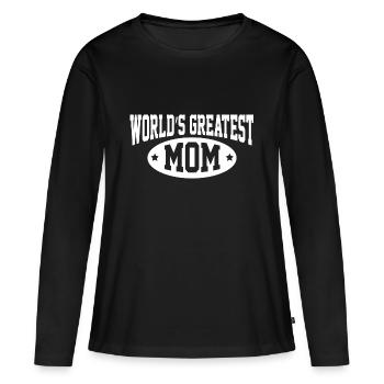 Die größte Mutter der Welt - Frauen Premium Bio Langarmshirt - Schwarz - Vorne - Julia (174cm)
