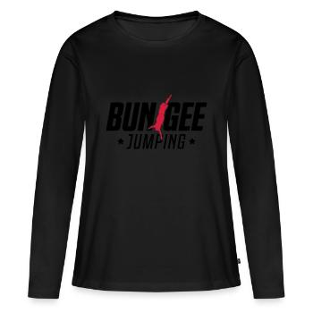bungee jumping extrême sport - T-shirt manches longues Premium bio Femme - noir - Devant - Julia (174cm)