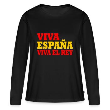 Viva españa viva el rey - T-shirt manches longues Premium bio Femme - noir - Devant - Julia (174cm)