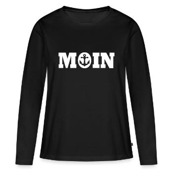 Moin - T-shirt manches longues Premium bio Femme - noir - Devant - Julia (174cm)