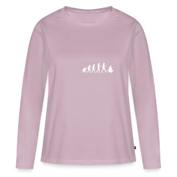 méditation - T-shirt manches longues Premium bio Femme - rose poudré - Devant - Julia (174cm)