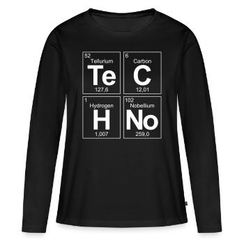 Techno Musik Chemie Periodensystem Elements DJs - Frauen Premium Bio Langarmshirt - Schwarz - Vorne - Julia (174cm)