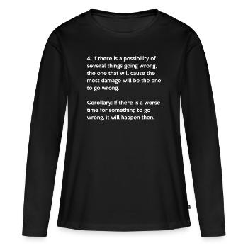 Les lois de Murphy - 4 S’il y a une possibilité - T-shirt manches longues Premium bio Femme - noir - Devant - Julia (174cm)