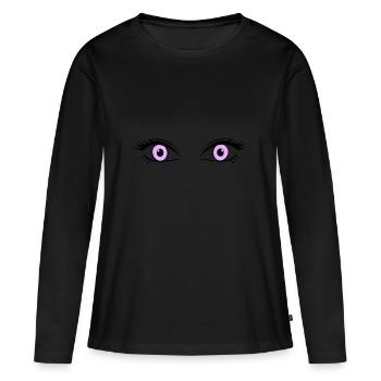 œil - T-shirt manches longues Premium bio Femme - noir - Devant - Julia (174cm)