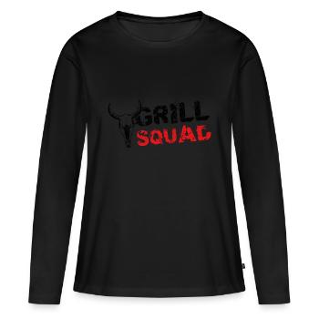 Grill Squad Bulle - T-shirt manches longues Premium bio Femme - noir - Devant - Julia (174cm)