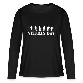 Veteran Day- Veteran Geschenk Soldat Geschenk - Frauen Premium Bio Langarmshirt - Schwarz - Vorne - Julia (174cm)