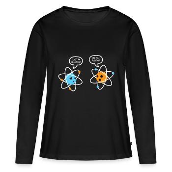 Physique Atomes Ion - T-shirt manches longues Premium bio Femme - noir - Devant - Julia (174cm)